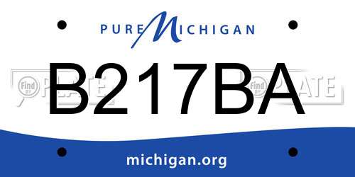 B217BA Michigan License Plate