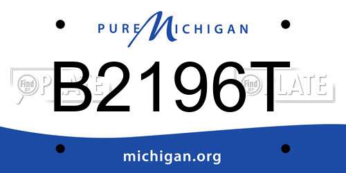 B2196T Michigan License Plate