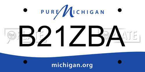 B21ZBA Michigan License Plate