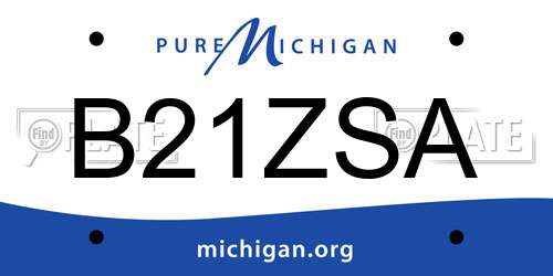 B21ZSA Michigan License Plate
