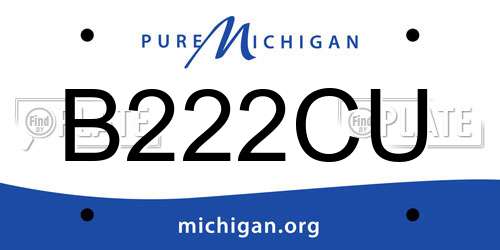 B222CU Michigan License Plate