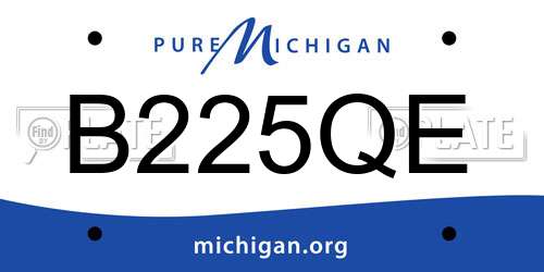 B225QE Michigan License Plate