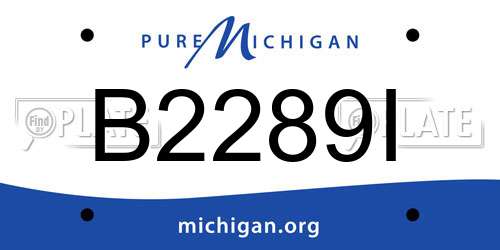 B2289I Michigan License Plate