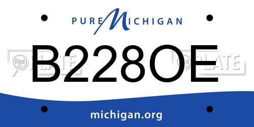 B228OE Michigan License Plate