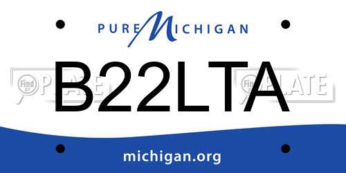 B22LTA Michigan License Plate