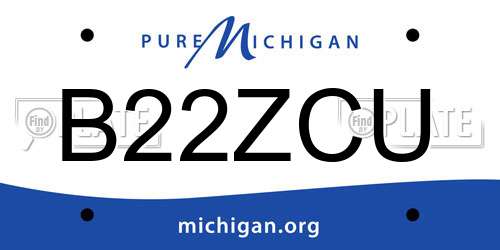 B22ZCU Michigan License Plate
