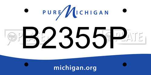 B2355P Michigan License Plate