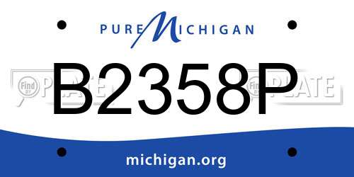 B2358P Michigan License Plate