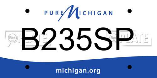 B235SP Michigan License Plate
