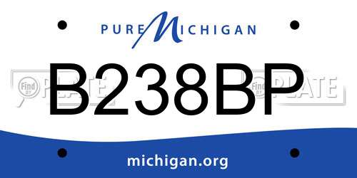B238BP Michigan License Plate