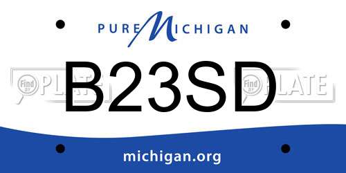 B23SD Michigan License Plate