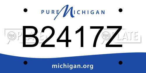 B2417Z Michigan License Plate