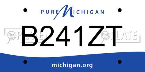 B241ZT Michigan License Plate