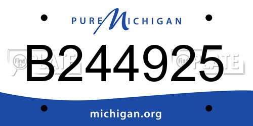 B244925 Michigan License Plate
