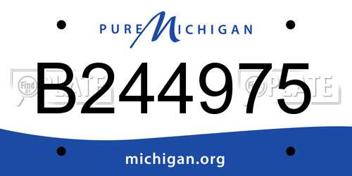 B244975 Michigan License Plate
