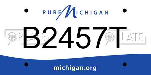 B2457T Michigan License Plate