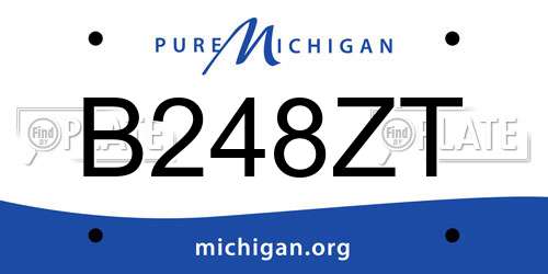 B248ZT Michigan License Plate