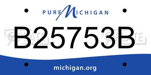 B25753B Michigan License Plate