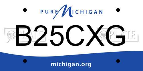 B25CXG Michigan License Plate