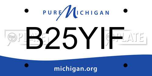 B25YIF Michigan License Plate