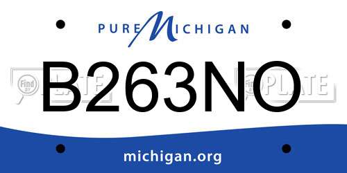 B263NO Michigan License Plate