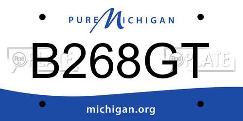 B268GT Michigan License Plate