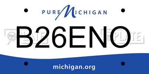 B26ENO Michigan License Plate