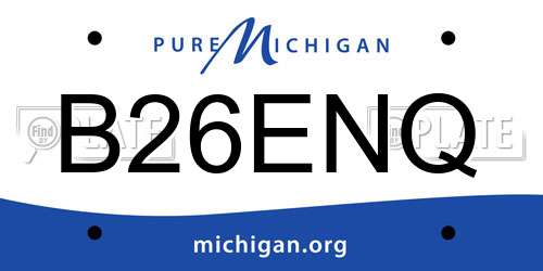 B26ENQ Michigan License Plate