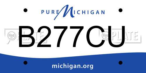 B277CU Michigan License Plate
