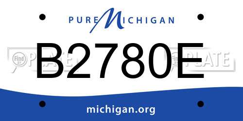 B2780E Michigan License Plate