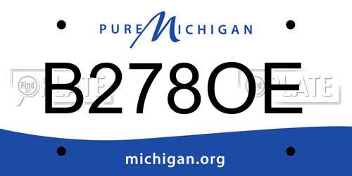 B278OE Michigan License Plate