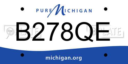 B278QE Michigan License Plate