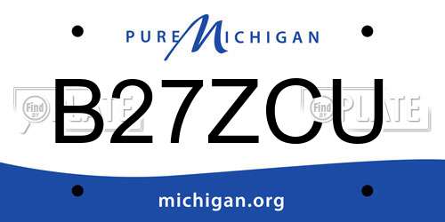 B27ZCU Michigan License Plate