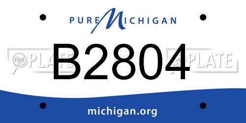 B2804 Michigan License Plate