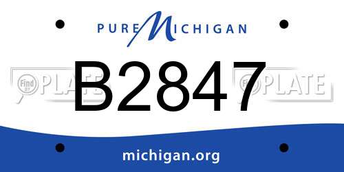 B2847 Michigan License Plate