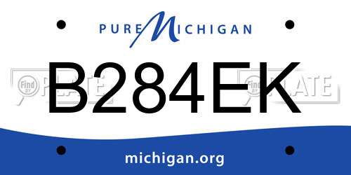 B284EK Michigan License Plate