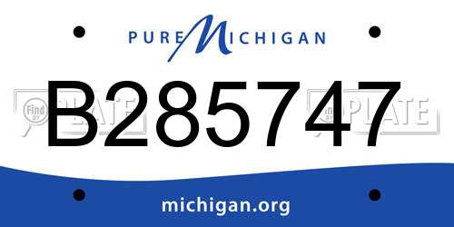 B285747 Michigan License Plate