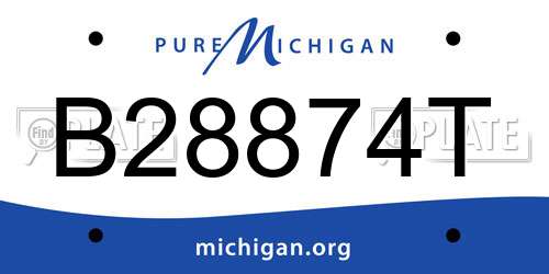B28874T Michigan License Plate