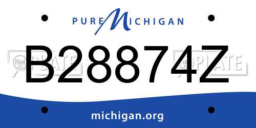 B28874Z Michigan License Plate