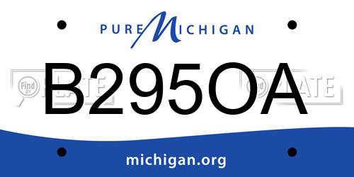 B295OA Michigan License Plate