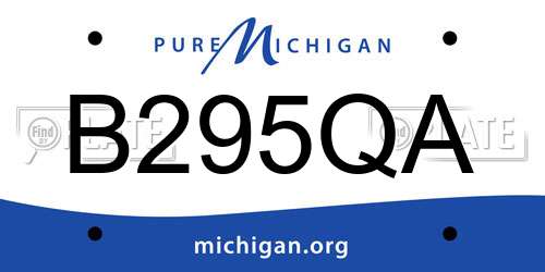 B295QA Michigan License Plate