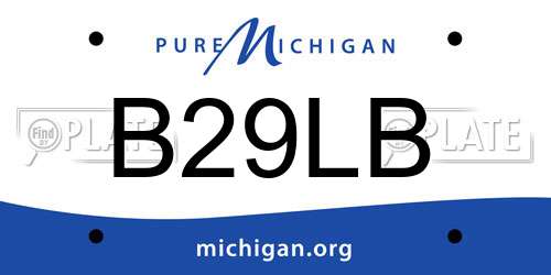 B29LB Michigan License Plate