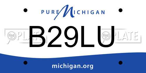 B29LU Michigan License Plate