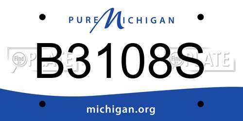 B3108S Michigan License Plate