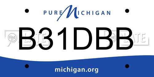 B31DBB Michigan License Plate