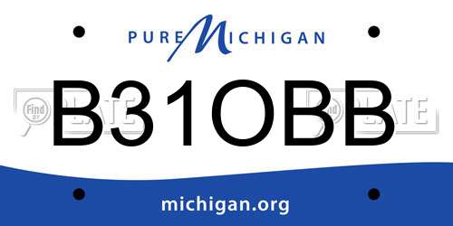 B31OBB Michigan License Plate