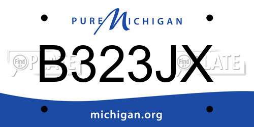B323JX Michigan License Plate