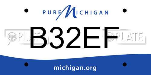 B32EF Michigan License Plate