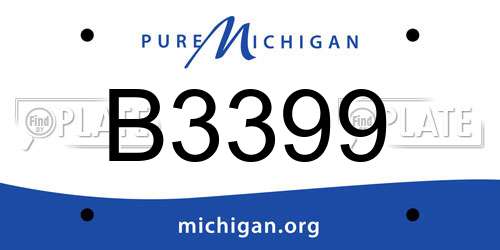 B3399 Michigan License Plate