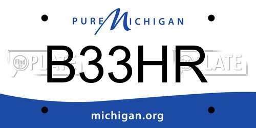 B33HR Michigan License Plate